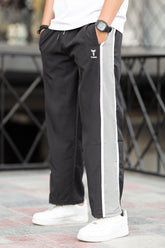 Turbo Panel Typography Micro Loose fit Trouser in Black